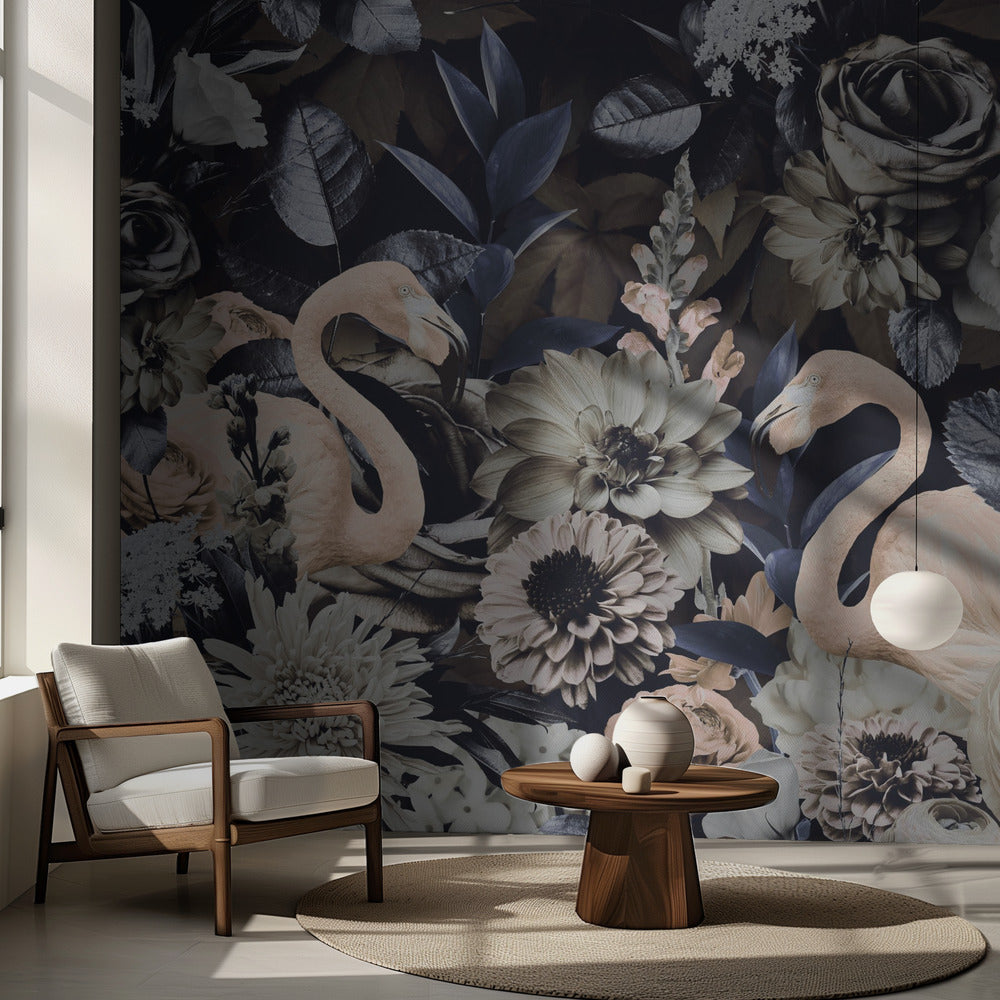 Flamingo Garden No4 | Wallpaper