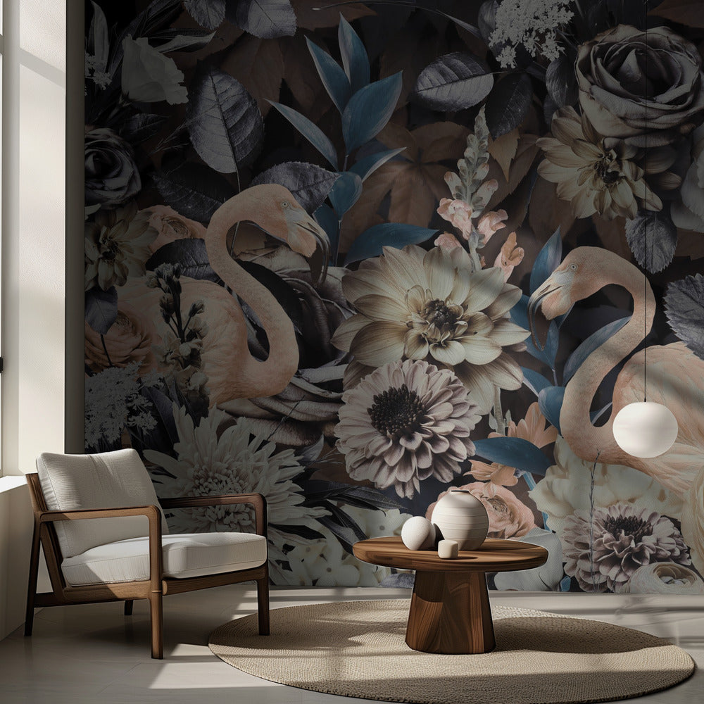 Flamingo Garden No1 | Wallpaper