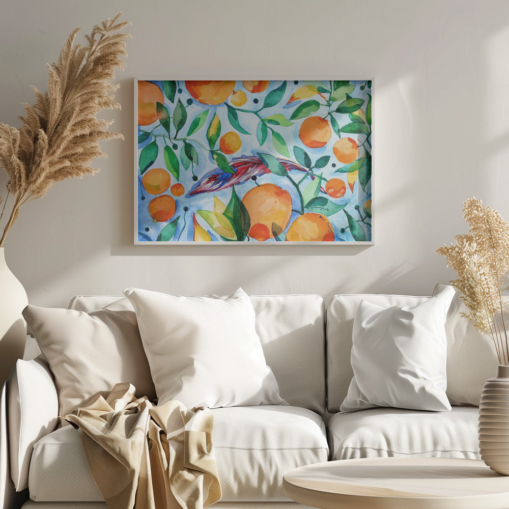 Orange Blå | Plakater - Kunsttryk
