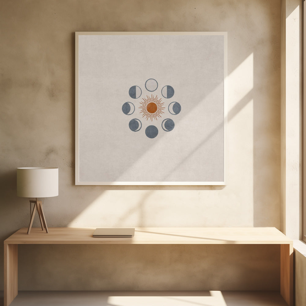 Bej Mond und Sonne für Fälle | Poster