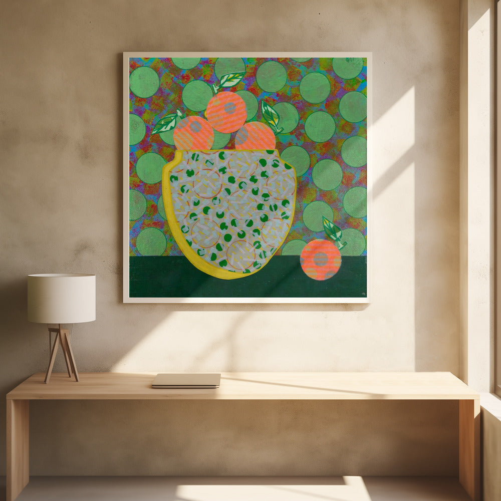 Orangen &amp; grüne Punkte | Poster