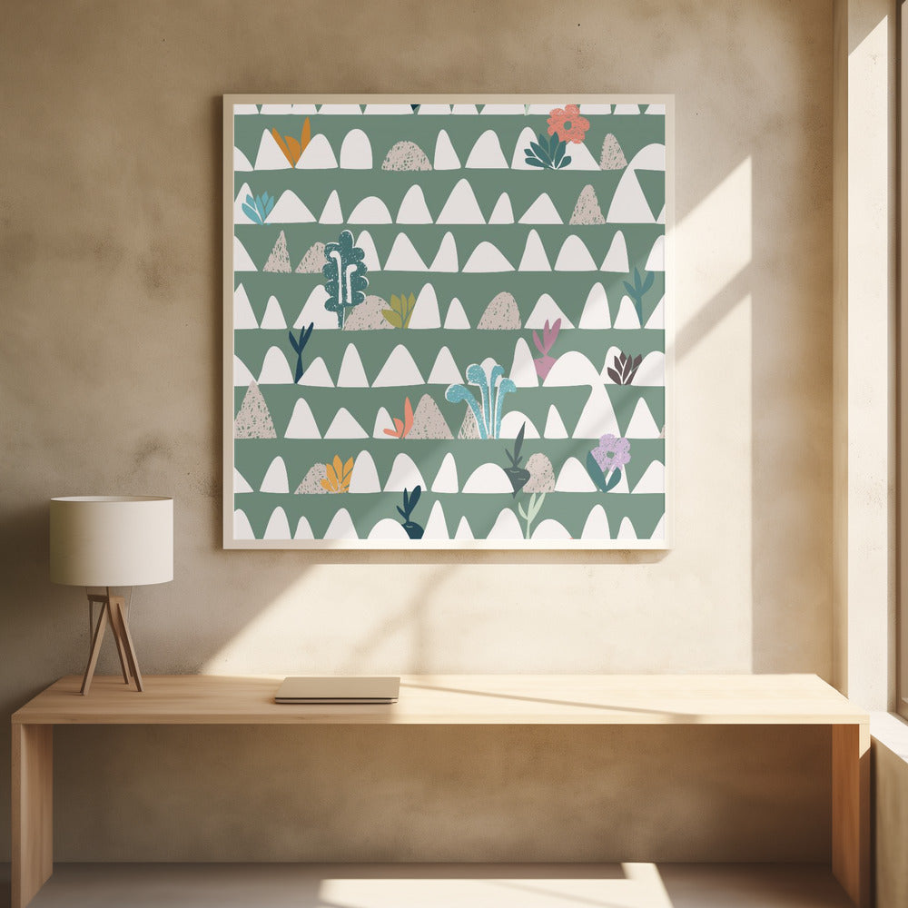 Farmland abstract sage green | Poster