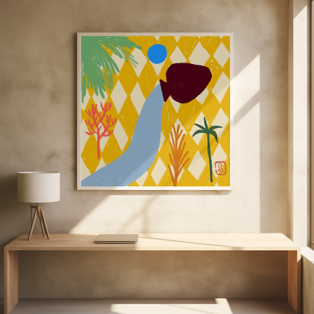 Lebendiger Oasenfluss | Poster