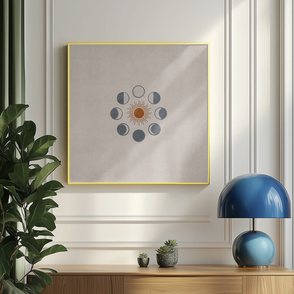 Bej Mond und Sonne für Fälle | Poster