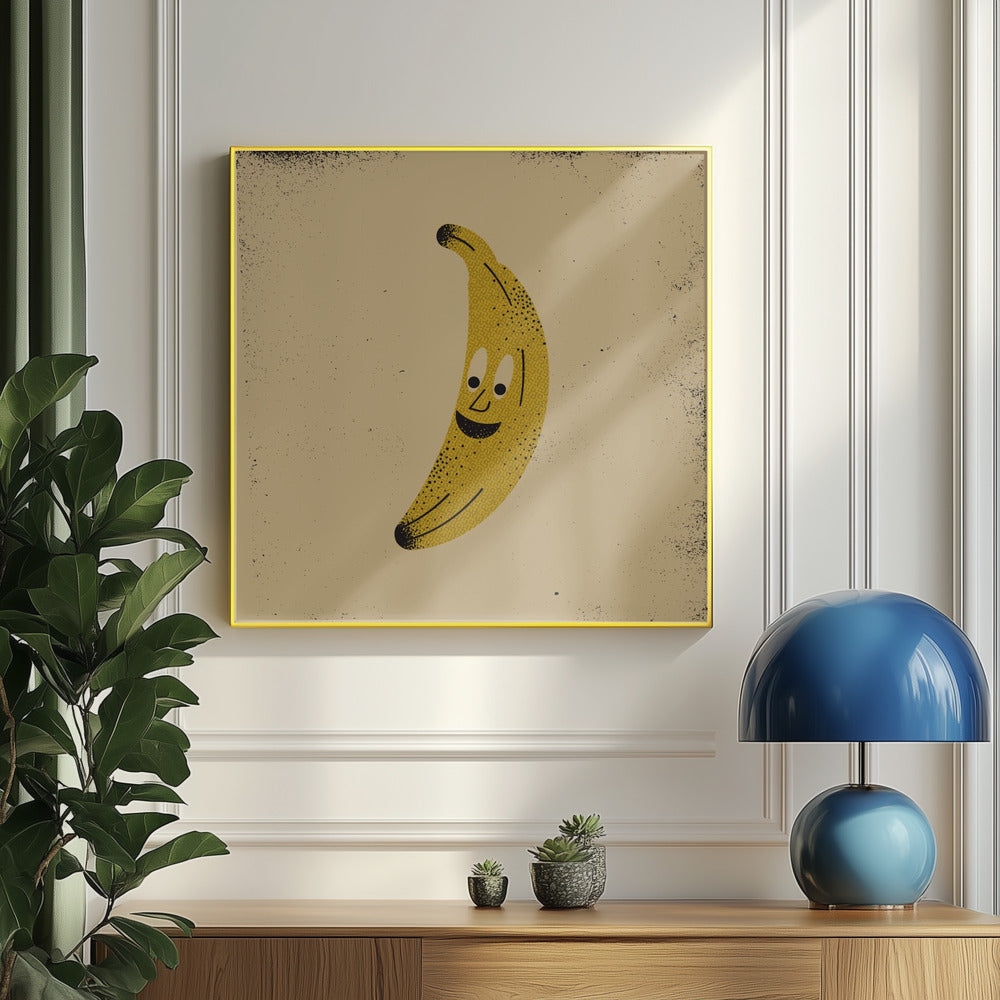 Glückliche Banane | Poster - Kunstdruck