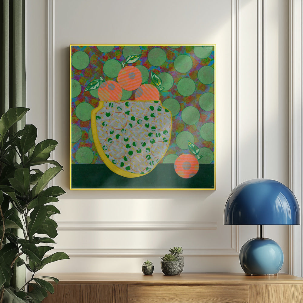 Orangen &amp; grüne Punkte | Poster