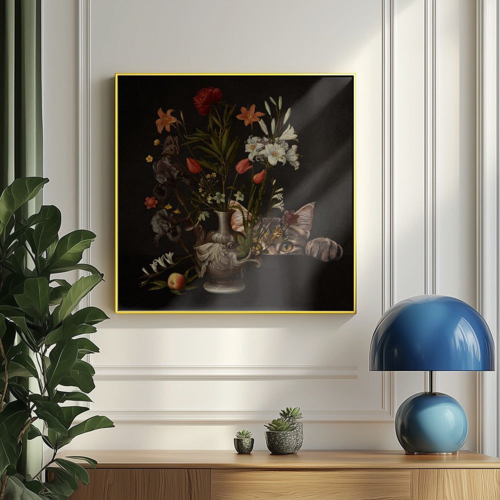 Vintagevas med livfulla blommor | Poster