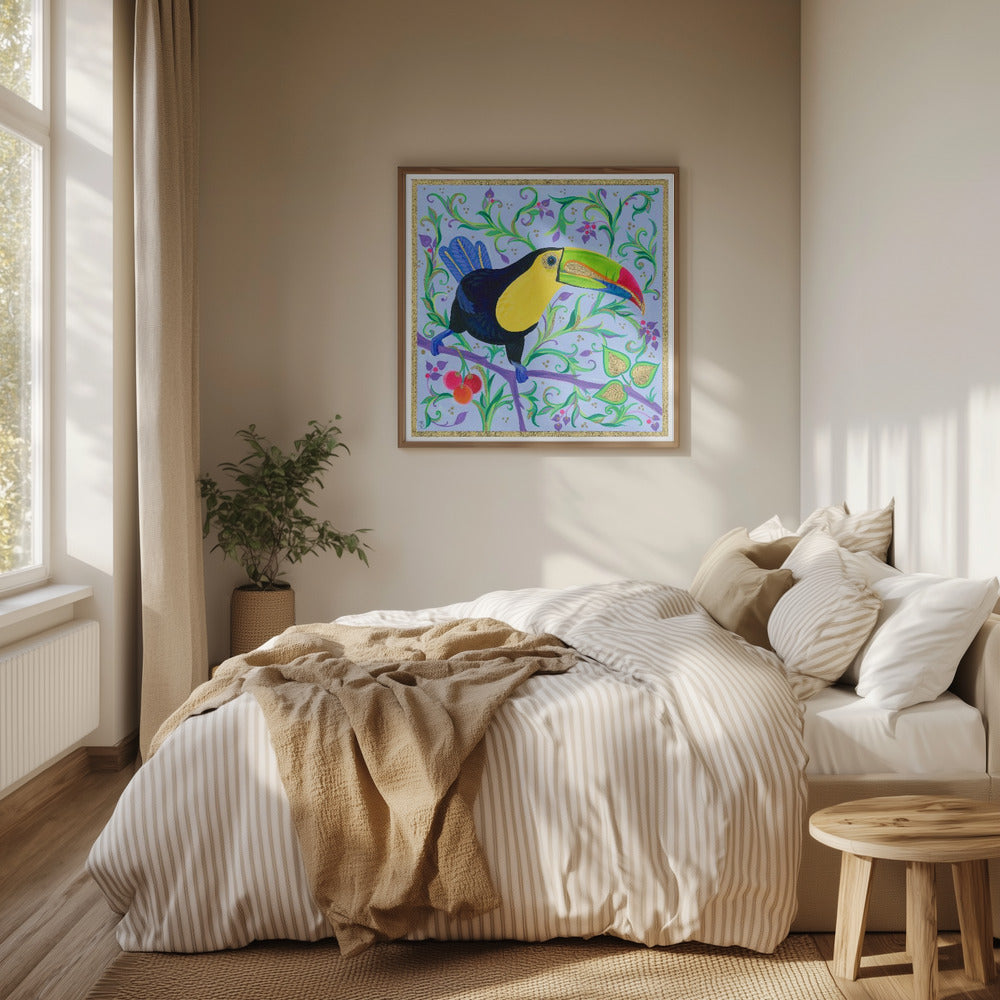 Colorful Beak Perched On A Branch | Poster
