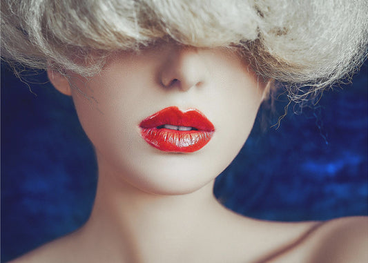 Red Lips, Hidden Eyes | Canvas