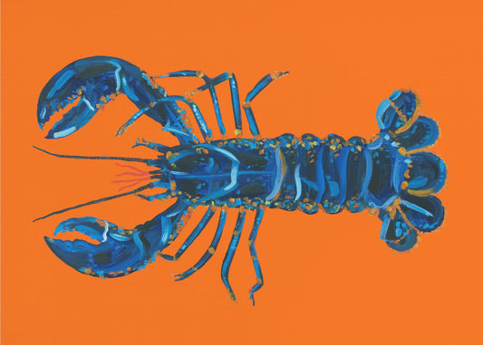 Lobster On Orange | Canvas