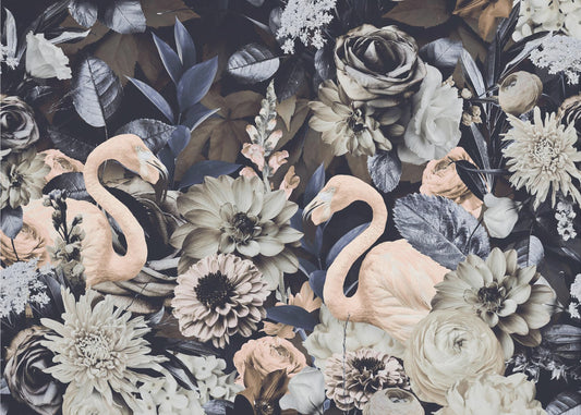 Flamingo Garden No4 | Wallpaper