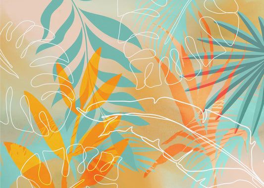 Tropical Summer Orange Turquoise | Poster