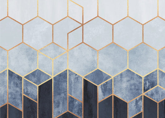 Soft Blue Hexagons | Wallpaper