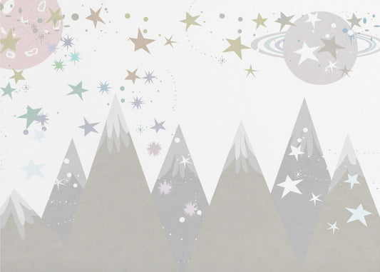 Winter Scenes: Grey Monotone Kids Room Mural 9 | Wallpaper