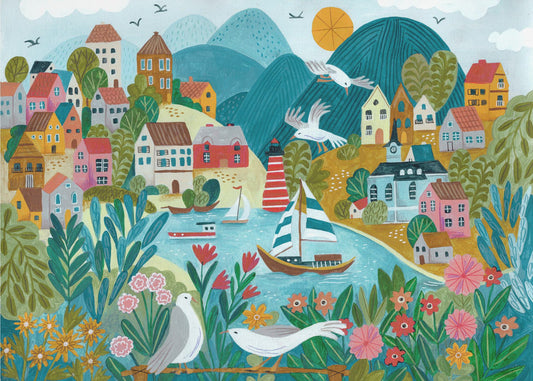 Coastal Village | Wallpaper