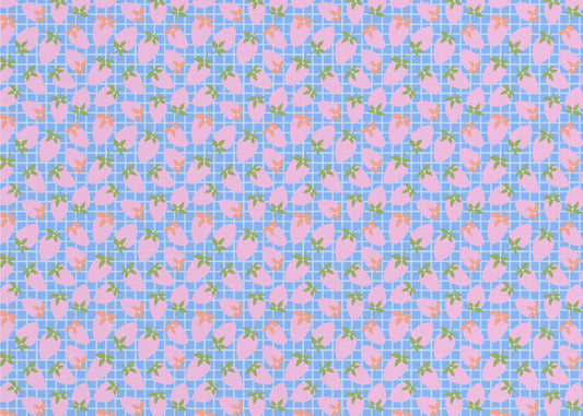 Strawberries on Grid | Wallpaper