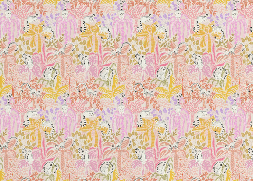 Jungle adventure sunny day pattern | Wallpaper