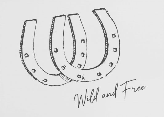 Horseshoe Wild and Free Black | Canvas