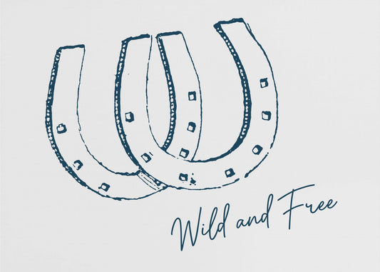 Horseshoe Wild and Free Navy Blue | Canvas