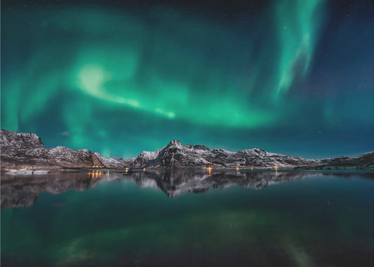 Lofoten Aurora Reflection | Wallpaper