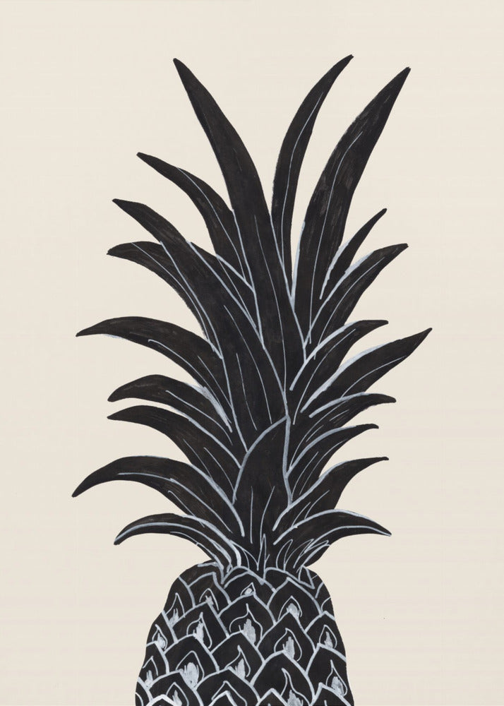 Sort Ananas | Plakater - Kunsttryk