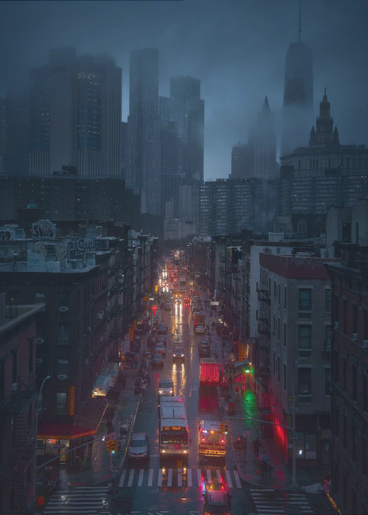 Regnende Chinatown | Lerretsbilder