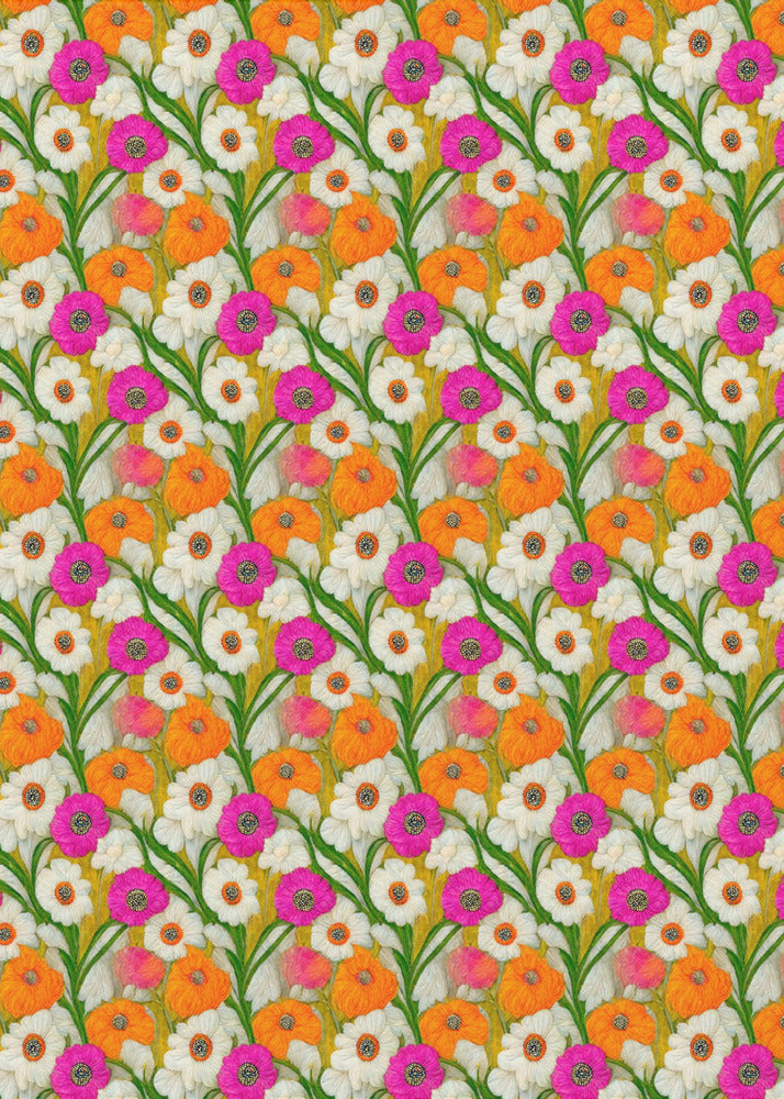 Florale Harmonie-Steppdecke | Poster