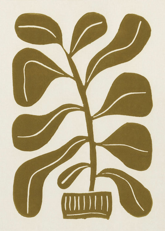 Linolschnitt Zimmerpflanze Nr. 2 | Poster - Kunstdruck