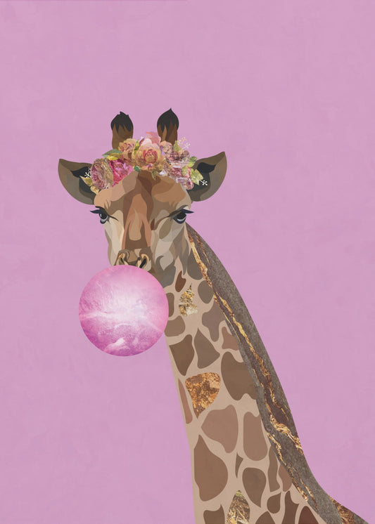 Giraffe pink bubblegum | Canvas