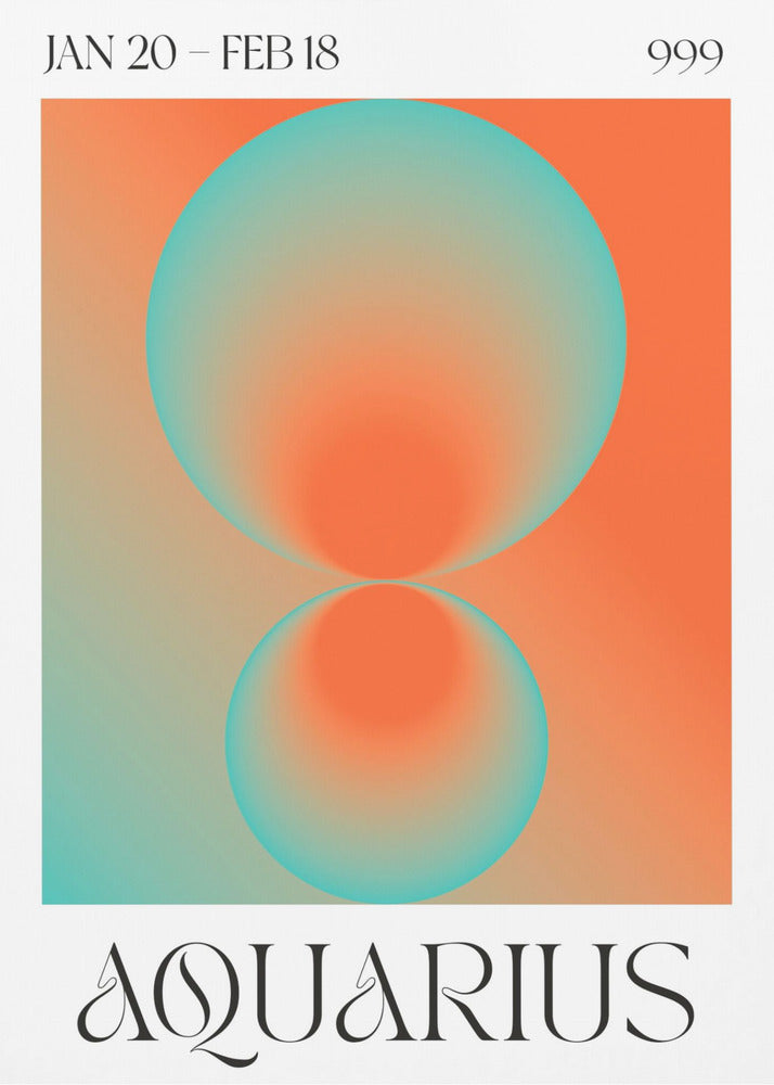 Gradientcirklar i korall- och blågrönt | Canvas