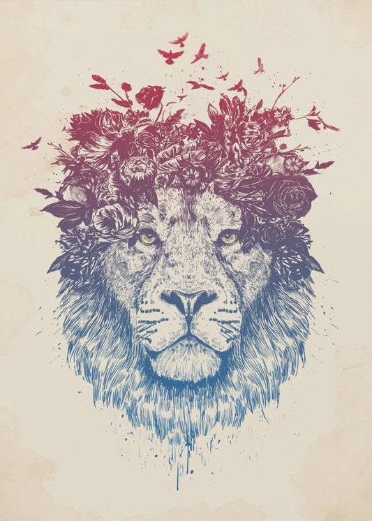 Floral lion | Canvas