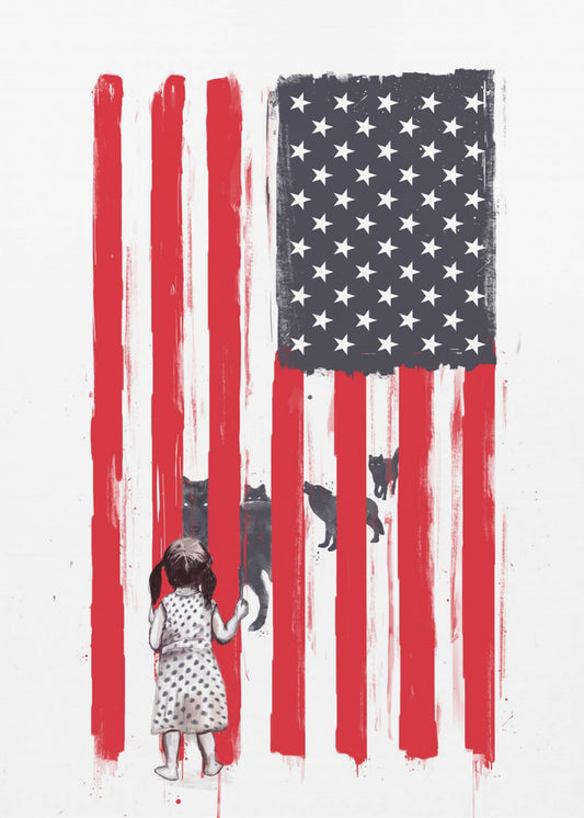 Little girl and wolves | Canvas
