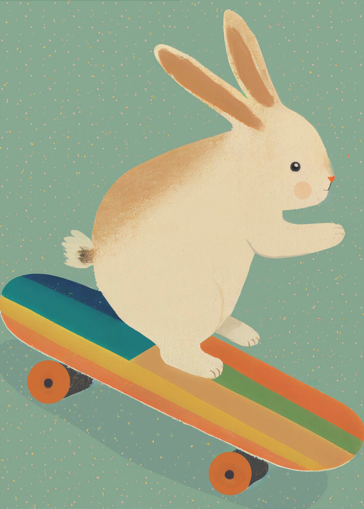 Hase auf Skateboard | Leinwand-Bilder