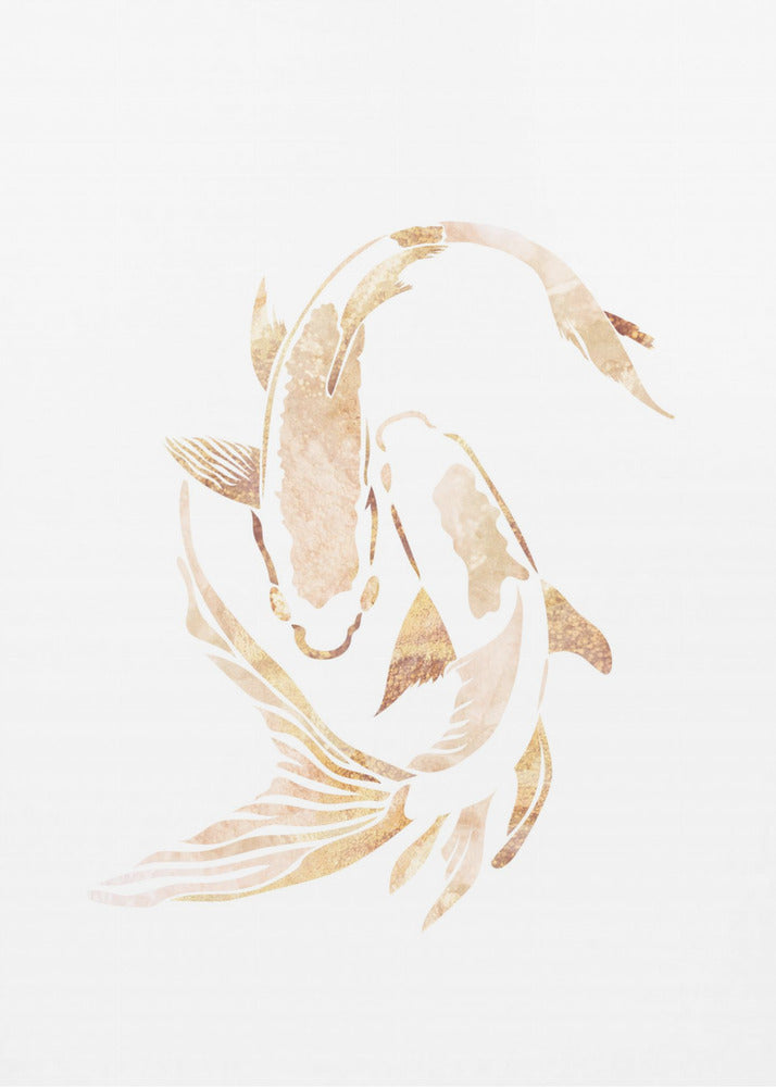 Gold White Japan Koi Fish | Canvas