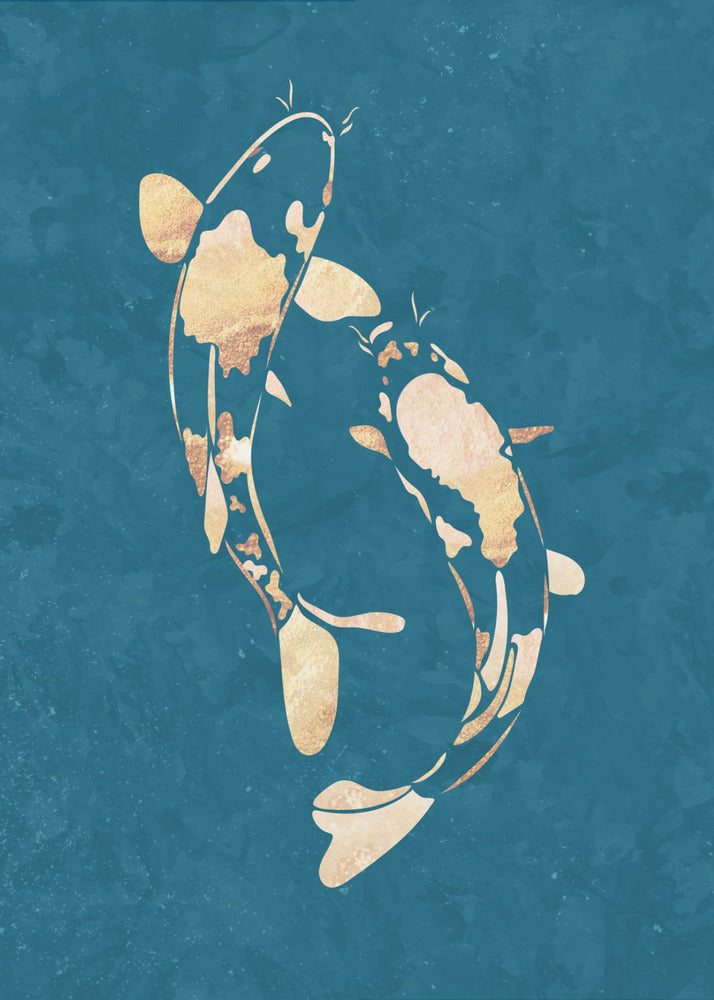Gold Green Koi Fish | Canvas