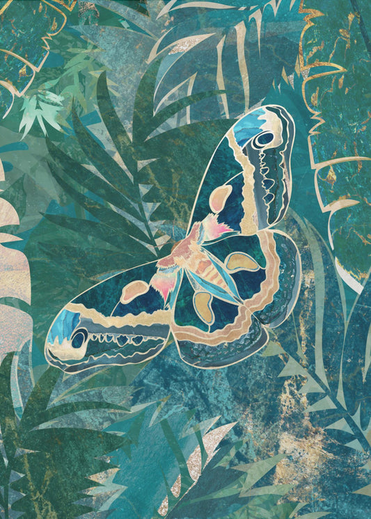 Moth in the tropical leaves | Canvas