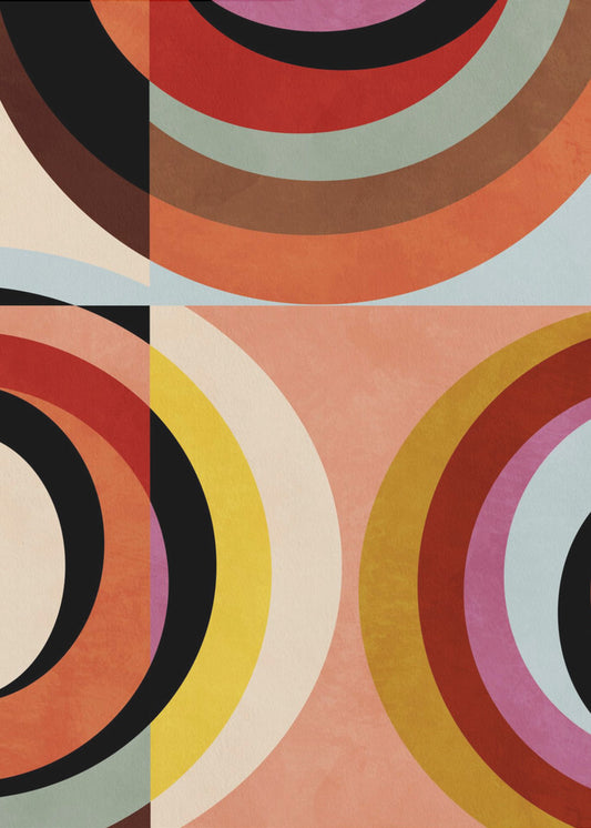 Warm Colors Bauhaus Geometry3 | Canvas