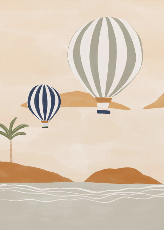 Airballoons In Dessert | Canvas