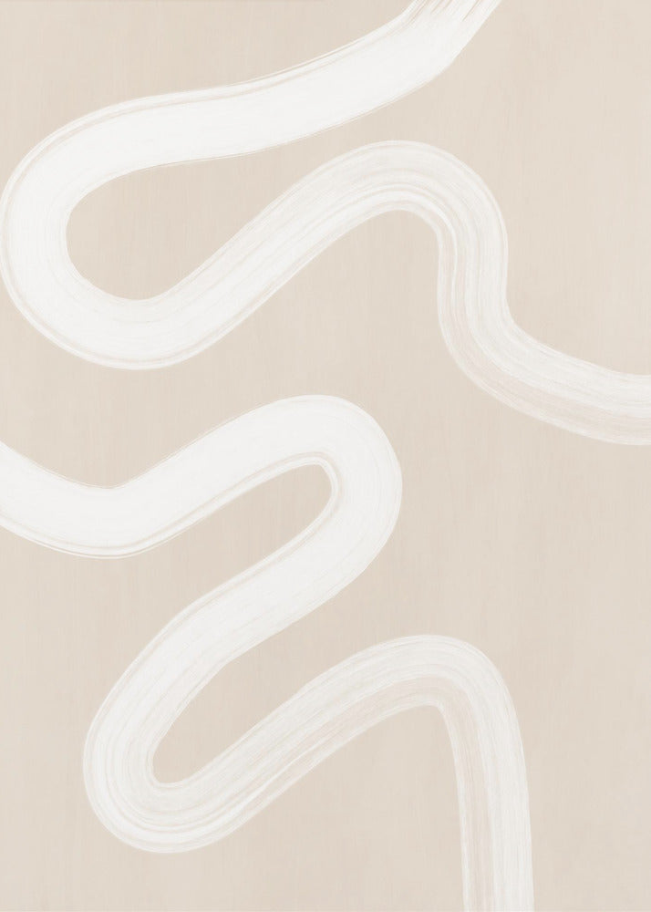 Dibujo de una línea beige | Impresiones en Lienzo