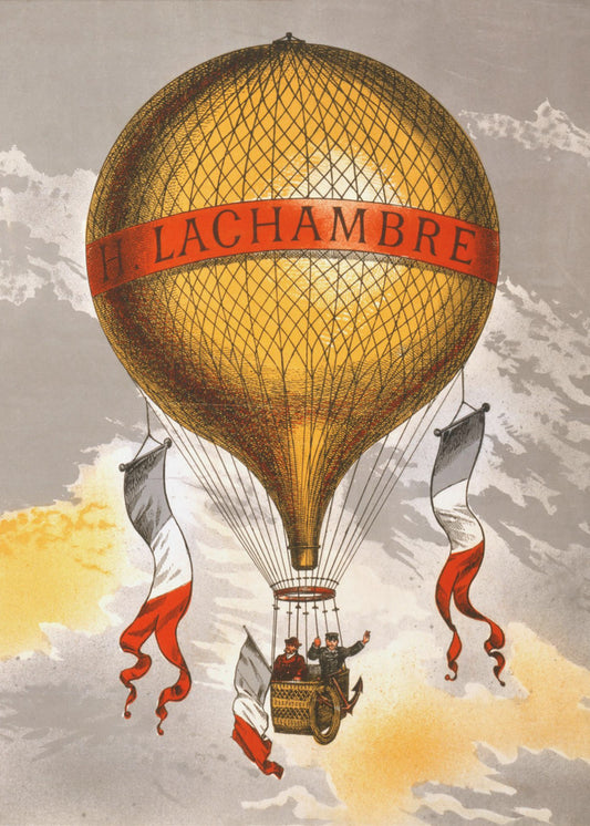 Balloon Labeled With Two Men Riding In the Basket 1880 | Canvas
