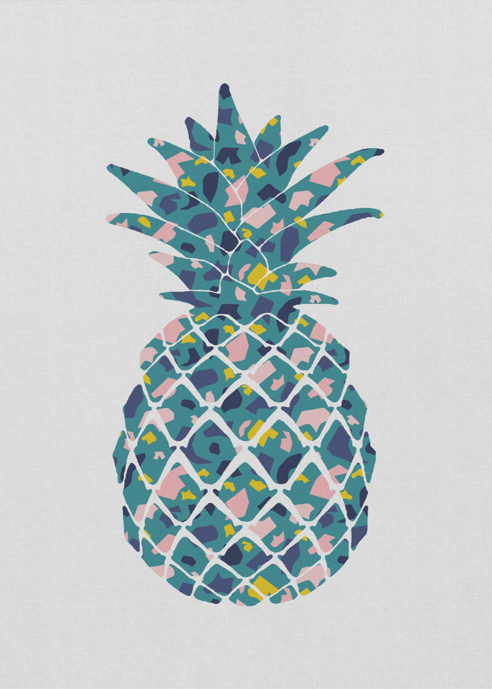 Blaugrüne Ananas | Poster - Kunstdruck