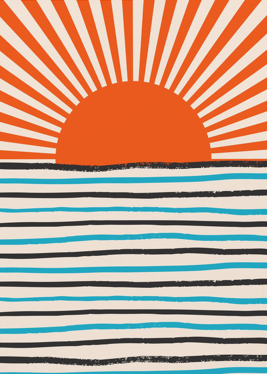 Red Sun and Sea | Canvas