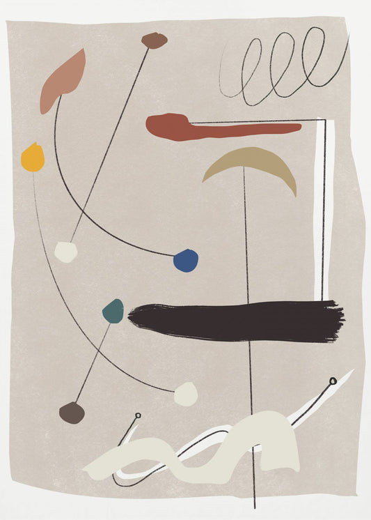 Minimalistic Lines and Colorful Shapes | Canvas