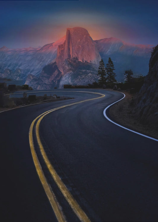 Sunset Half Dome Yosemite | Poster