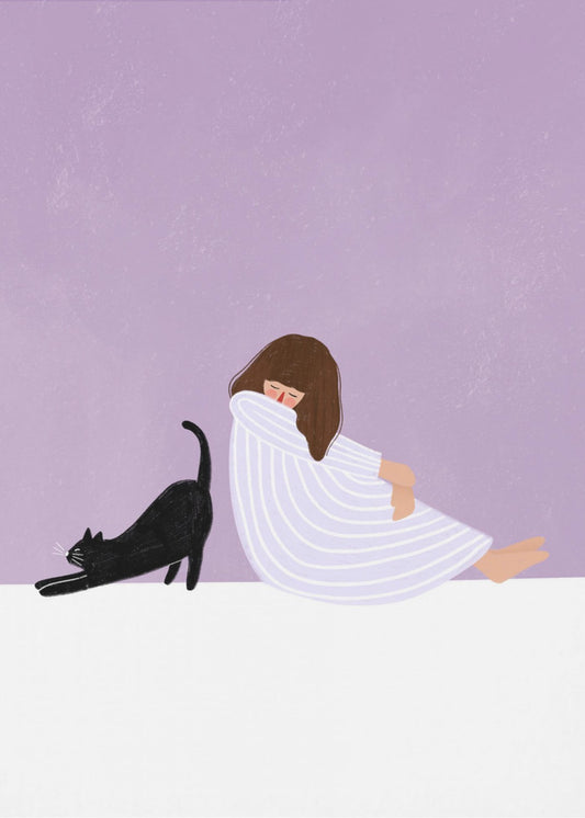 Girl and Cat | Canvas