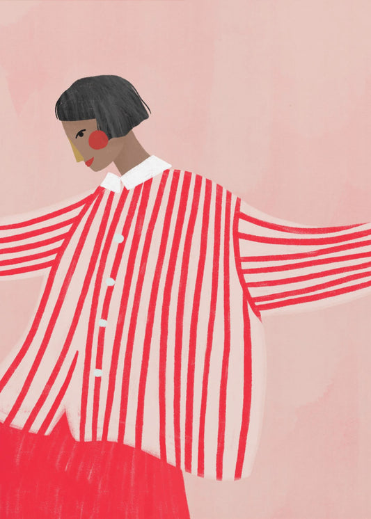The Woman With the Red Stripes | Canvas