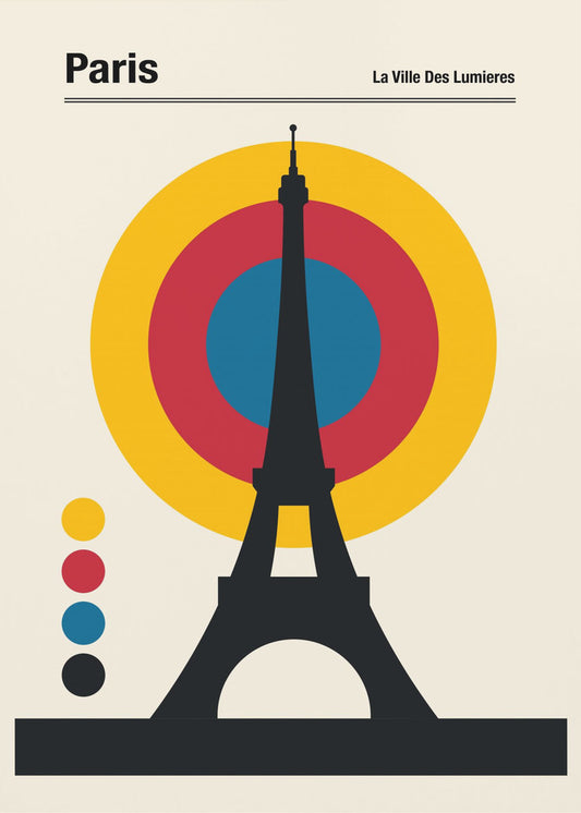 Paris Eiffel Tower Retro travel Print | Canvas