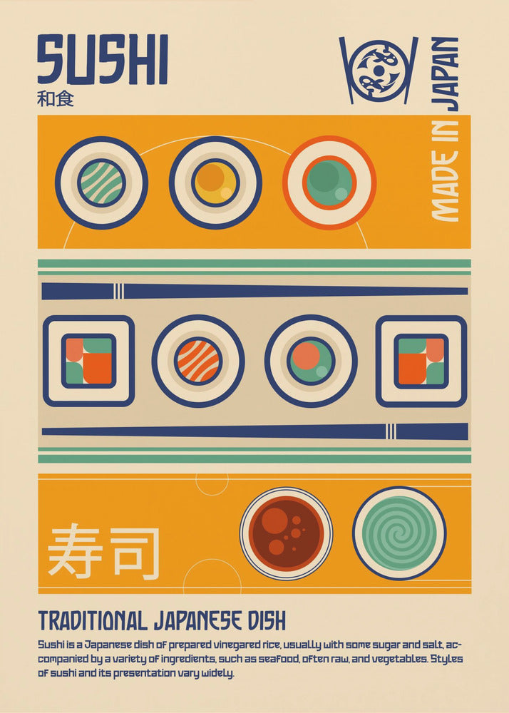 Impresión de comida japonesa de sushi | Impresiones en Lienzo
