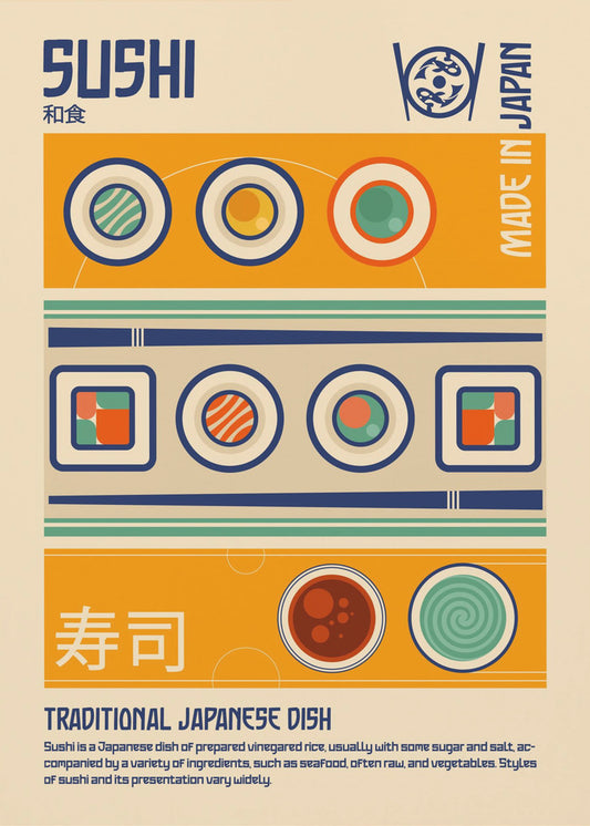 Sushi Japanese Food Print | Canvas