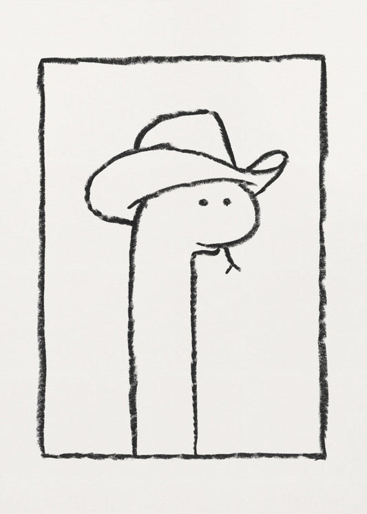 Squiggles, die Schlange im Stetson | Leinwand-Bilder